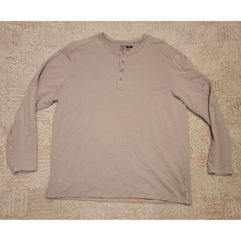 511 Tactical Shirt Mens Size Extra Large XL Brown Henley Long Sleeve Adult